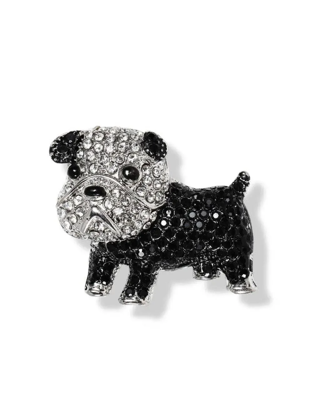 Cute Cartoon Dog Brooch with Rhinestones: Pug Brooch